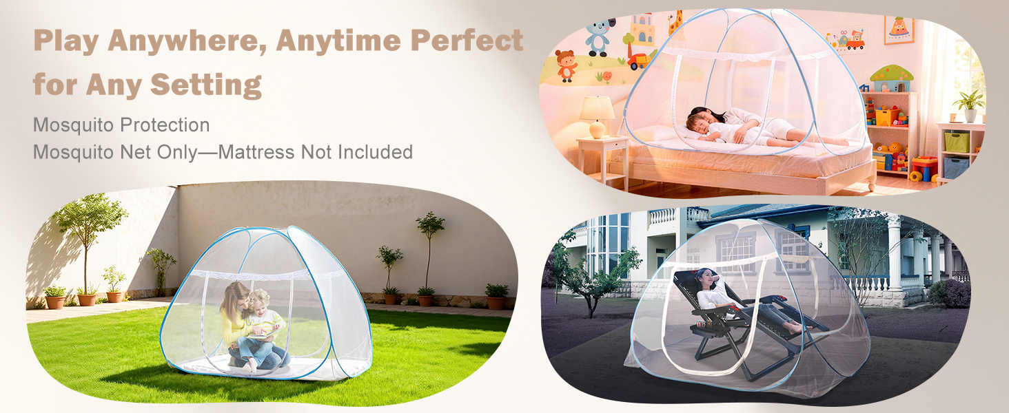 Amazon.com: Portable Pop-Up Brown Mosquito Net Tent for Bed, L79 x
